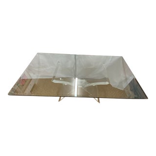 1970s Vintage Lucite "Butterfly" Dining Table With Beveled Glass Top For Sale
