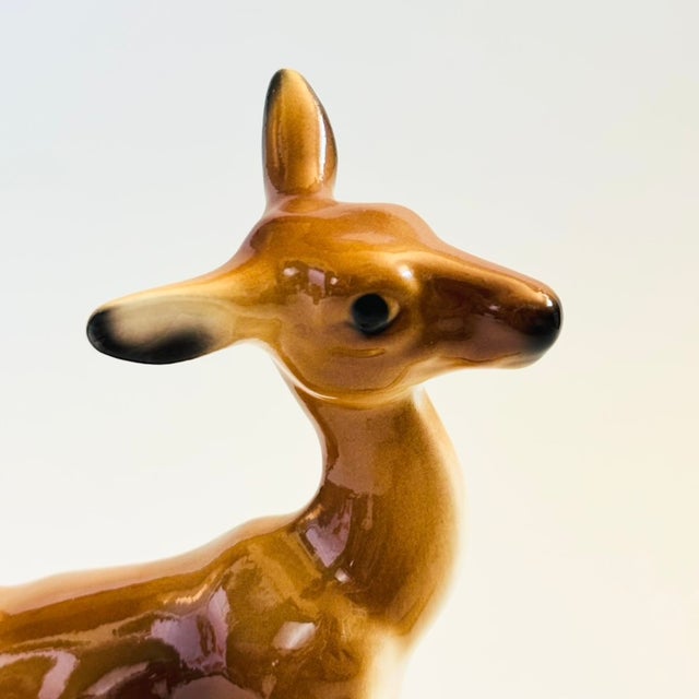 Brown Mid Century Ceramic Deer Planter For Sale - Image 8 of 16