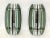 Pair of Italian sconces stamped Veca. Smoke and clear green glass. Featuring seven alternating pieces of glass on a chrome...