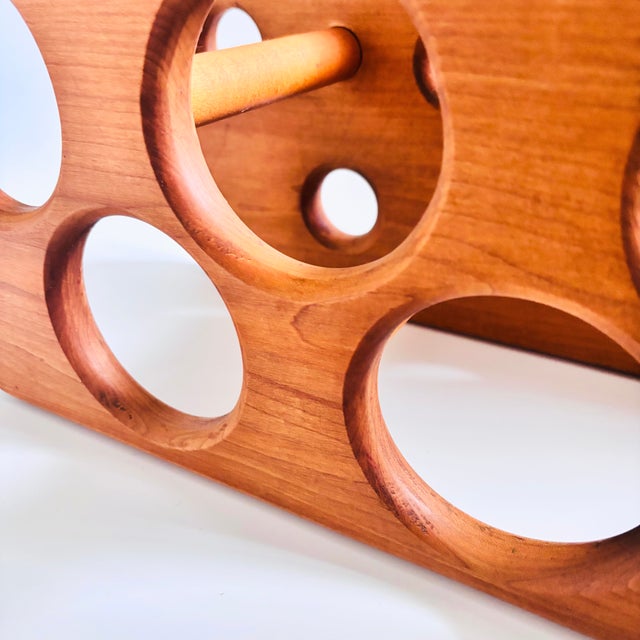 Mid Century Teak Wine Rack - 5 Bottles For Sale - Image 10 of 13