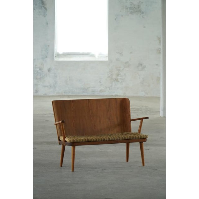 Brown Swedish Fur and Pine Bench by Göran Malmvall for Karl Andersson & Söner, 1950s For Sale - Image 8 of 18