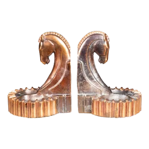 Bronze and Copper Plated Trojan Horse Bookends/Pipe Rests C.1930