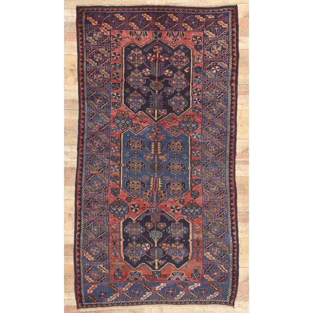 Early 20th Century Antique Persian Shiraz Rug, 04'09 X 08'11 For Sale - Image 9 of 10