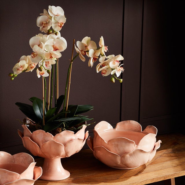 Italian Di Rosa Footed Decorative Bowl For Sale - Image 3 of 3