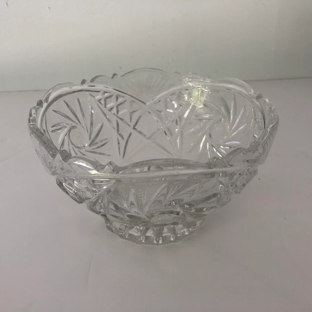 Vintage Pressed Clear Glass Star With Floral Design Serving Bowl Chairish