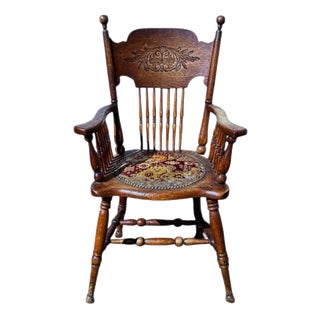 Victorian Armchair with Turned Legs For Sale