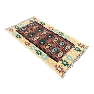 Vintage Turkish Kilim Rug - 64" X 35.5" For Sale