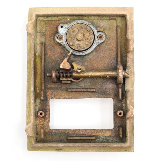 Vintage u.s. Post Office Bronze Combination Box Door For Sale - Image 4 of 5