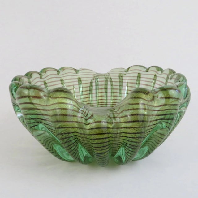 1950s Ercole Barovier Zebrati Glass Bowl For Sale - Image 10 of 12