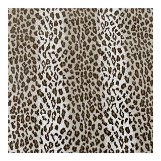 Designer Leopard Ocelot Print Epingle Gros Point Heavy Weight Woven Velvet Fabric- 6 3/4 Yards For Sale