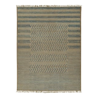 Rug & Kilim’s Modern Rug with Beige-brown Geometric Patterns - 12x15 For Sale