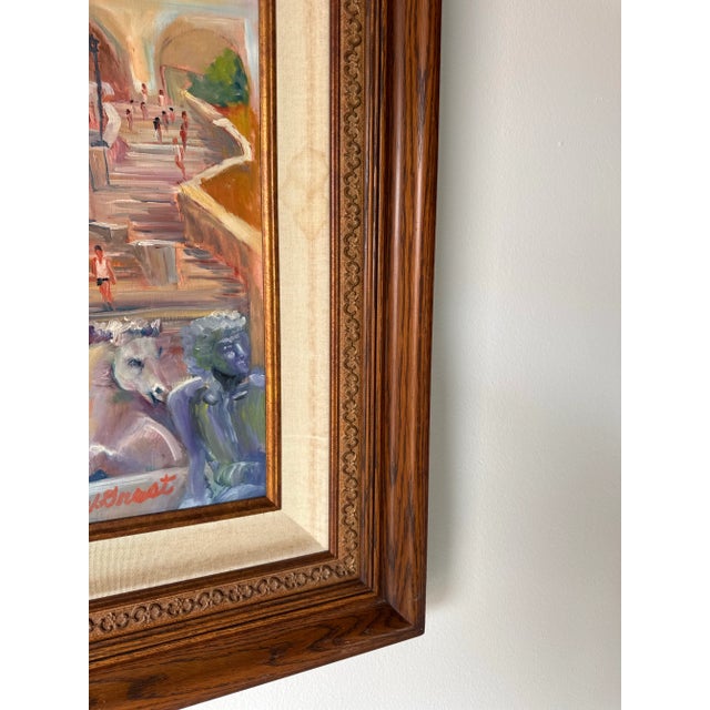 1980’s Vintage Parisian Landscape Oil Painting, Signed For Sale - Image 11 of 12