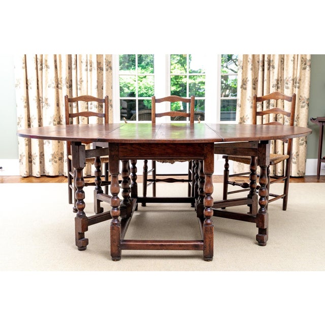 William IV 19th Century Oversized Oval Gate-Leg Drop Leaf Oak Dining Table For Sale - Image 3 of 16