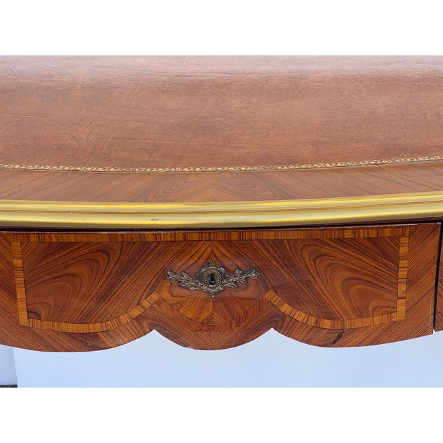 1920s Gorgeous French Louis XVI Style Marquetary Desk With Ormolu For Sale In Miami - Image 6 of 10