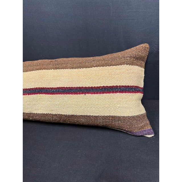 Turkish Hemp Pillow Cushion Natural Beige Brown Cushion Cover 12x46 For Sale - Image 4 of 4