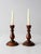 Vintage Turned Wood Candlestick Holders Pair For Sale - Image 10 of 10