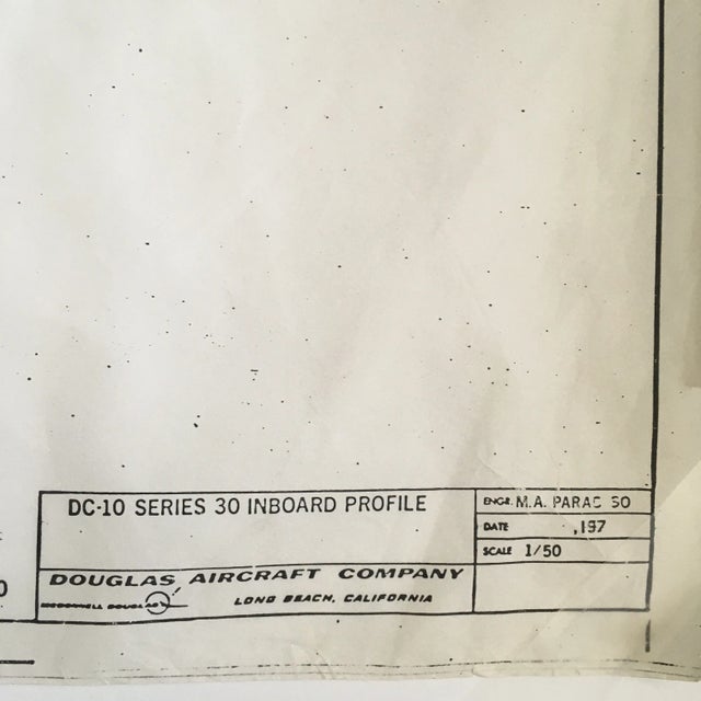 1970s 1970s Aircraft Blueprint: DC-10 Series 30 Inboard Profile For Sale - Image 5 of 5