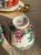 Ceramic Rose Medallion Chinese Woven Tea Basket With 2 Cups & a Teapot, Antique For Sale - Image 7 of 10