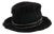 1980s Christian Dior VTG Black Astrakhan Fur & Leather Trim Fedora Hat For Sale