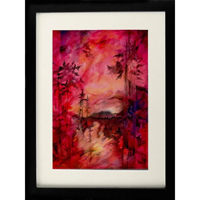 2020s "Red Landscape" Contemporary Original Abstract Mixed Media Painting by Kathleen Ney For Sale - Image 5 of 6