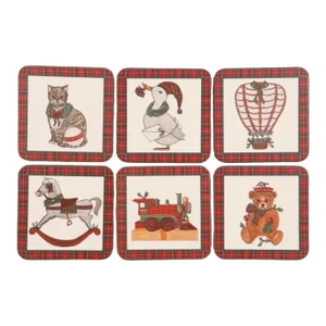 Pimpernel Christmas Coasters - Set of 6