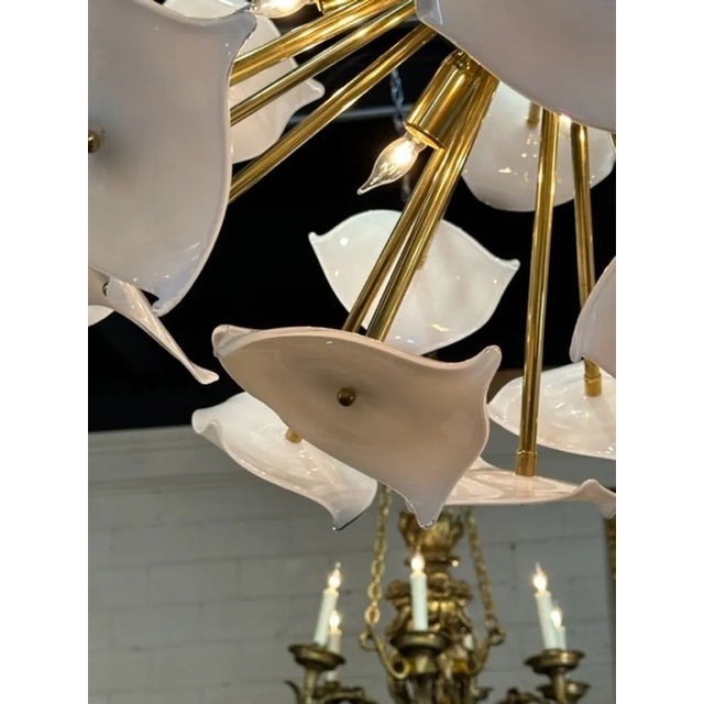 2000 - 2009 Murano Glass and Brass Sputnik Chandelier For Sale - Image 5 of 7