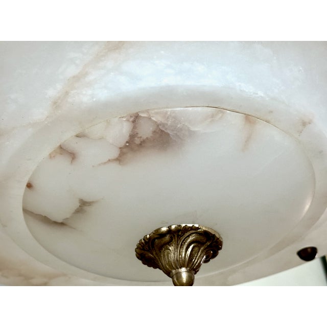 Large French Directoire Style Alabaster Chandelier Pendant Light For Sale - Image 14 of 18