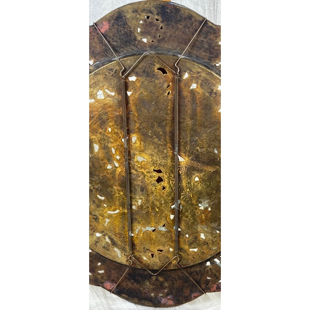Late 20th Century Vintage Chinoiserie Pierced Brass Dragon Wall Charger Sculpture For Sale - Image 5 of 8