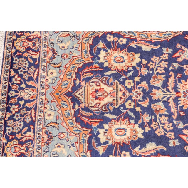 Semi-Antique Hand-Knotted Persian Kashan Rug 4'3" X 6'9" For Sale - Image 16 of 16