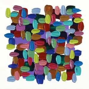 Pop of Color for Your Wall - Impasto Thick Paint Abstract Painting Original Artwork by Shiri Phillips