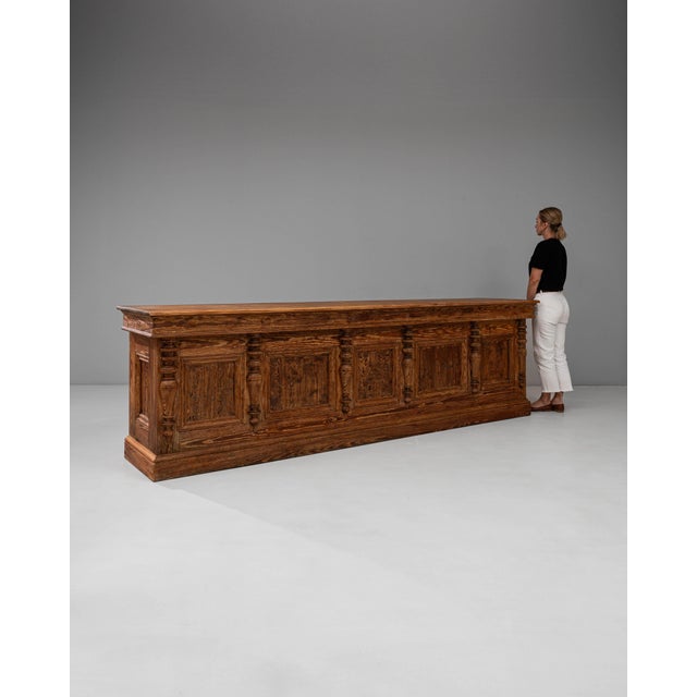 French Provincial 1900s French Provincial Carved Wooden Shop Counter For Sale - Image 3 of 18