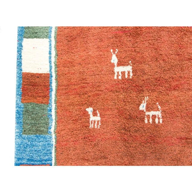 Mid 20th Century Vintage Persian Gabbeh Rug For Sale In Chicago - Image 6 of 13