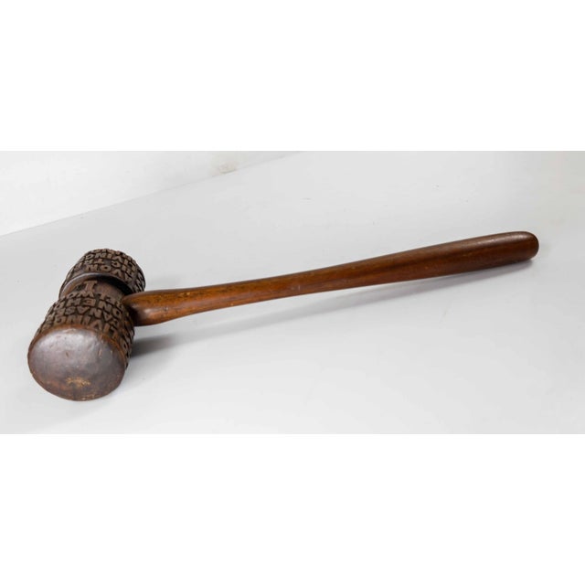 1930's Folk Art Carved Walnut Masonic Oddfellows Gavel, New York For Sale - Image 10 of 12