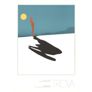 1991 Ernest Trova 'Male Figure & Shadow' Pop Art Blue, White usa Offset Lithograph For Sale