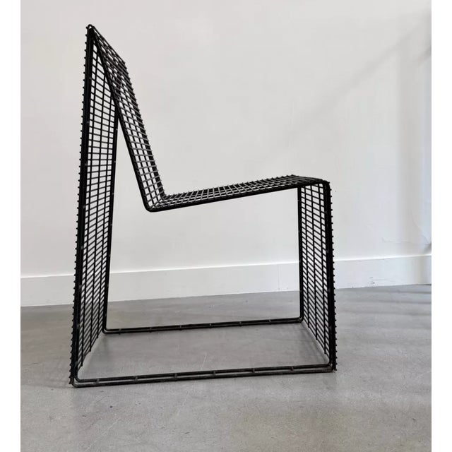 1990s Vintage Graphic Metal Chair, 1990s For Sale - Image 5 of 9