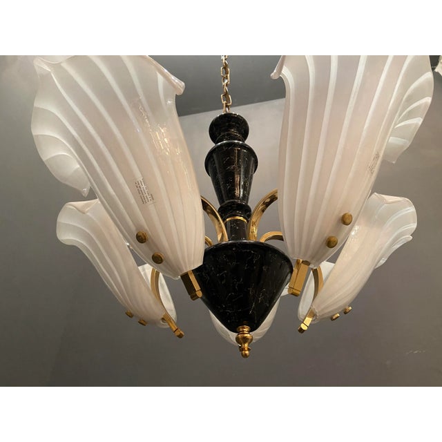 Mid-Century Modern Murano Glass Leaf Chandelier, 1970s For Sale - Image 3 of 9