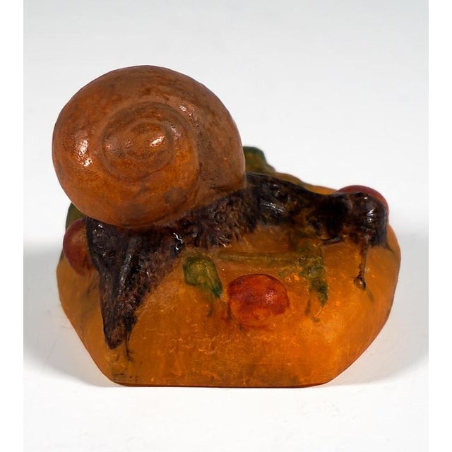 1920s Art Nouveau Pate de Verre Snail Paperweight by Amalric Walter & Henri Bergé, France, 1920 For Sale - Image 5 of 8