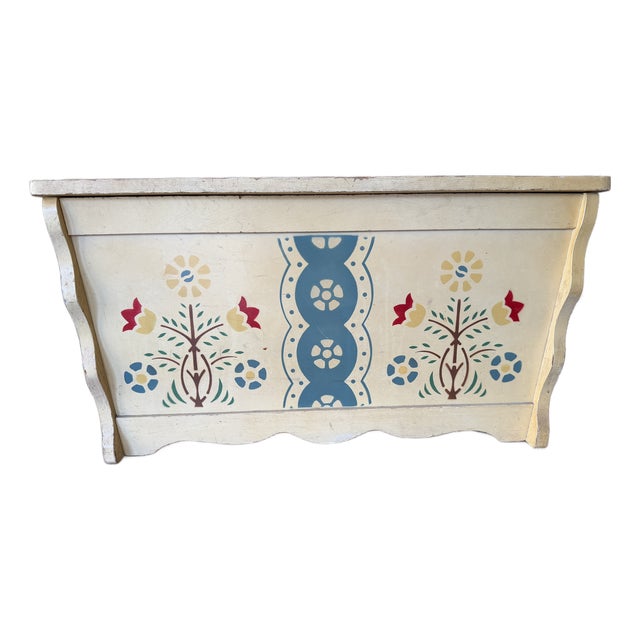 20th C Reproduction Hand Painted Scandinavian Blanket Chest For Sale