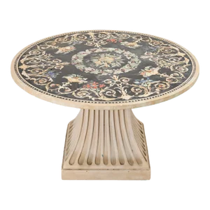 Italian Neoclassical Style Pietra Dura Marble Center Dining Table