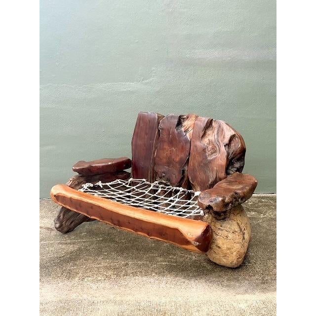 Late 20th Century Vintage Redwood Slab Sofa After Darryl Stokes For Sale - Image 5 of 12