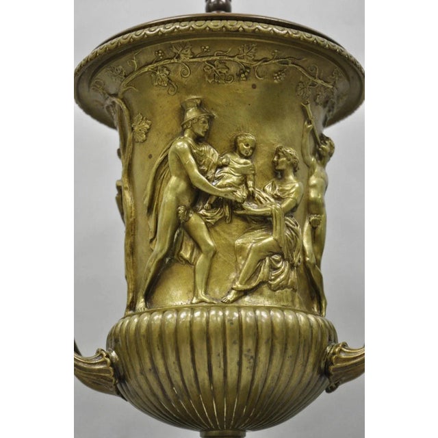 Antique Clodion French Neoclassical Figural Bronze Trophy Cup Urn Table Lamp For Sale - Image 4 of 17