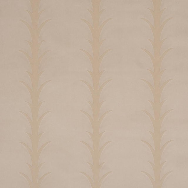 Sample - Schumacher Acanthus Stripe Velvet Fabric In Mistral Sand For Sale
