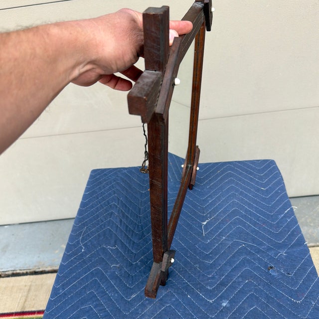 Wood Antique Victorian Walnut Gingerbread Reeded Wall Mirror, Circa 1860s For Sale - Image 7 of 12