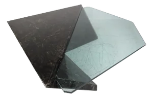 Mid-Century Modern Geometric Glass Coffee Table