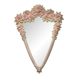 Postmodern Triangle Mirror With Molded Roses
