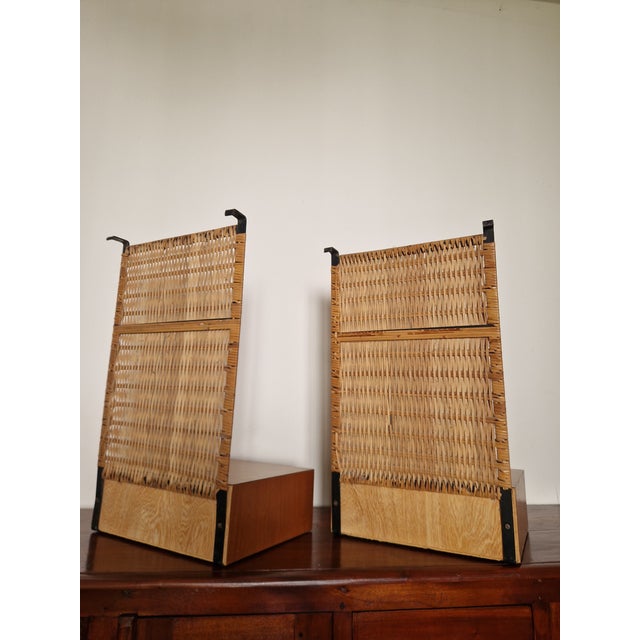 1950s Bedside Tables with Vienna Straw Panels attributed to Hans J. Wegner for Getama, 1950s, Set of 2 For Sale - Image 5 of 18