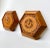 1960's Hexagon Wood & Tooled Leather Wall Clocks – Working Pair For Sale - Image 10 of 16