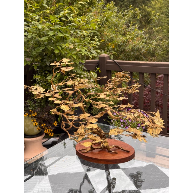 1970’s Hand Crafted Metal Folk Art Botanical Tree of Life For Sale - Image 4 of 12