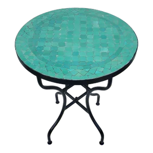 24" Aqua Moroccan Mosaic Table - Cr4