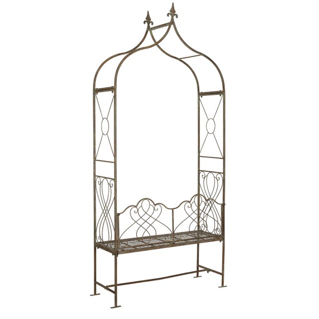 Modern Leonardo Garden Arbor in Rustic Blue For Sale - Image 3 of 6